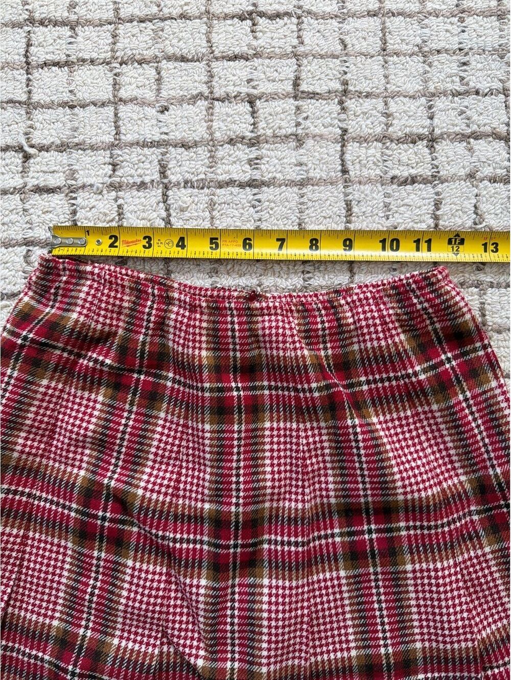 Vintage Women's Pendleton Wool Red Plaid Skirt Dark Academia Preppy Heritage 12 - Picture 4 of 5